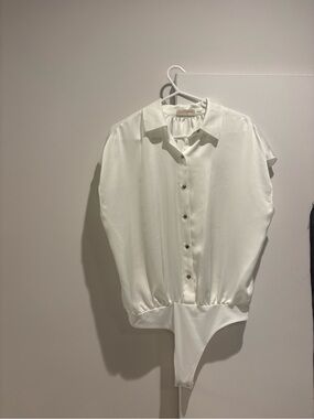 Ramy Brook White Button-Front Casual Shirt